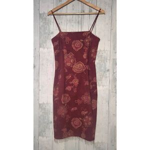 VTG Rampage Paisley / Jacquard Spaghetti Strap Whimsygoth Fairycore Dress Sz. 7J